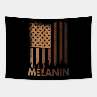 Melanin T-Shirt Drippin Melanin Black Pride Shirt For African American Queen King Women Men Tapestry