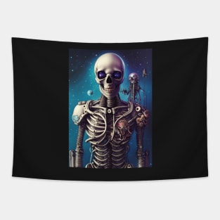 Skeleton Astronaut | Space Skull | Dystopian Art | Skull Astronaut Artwork | Fantasy Astronaut Skull Tapestry