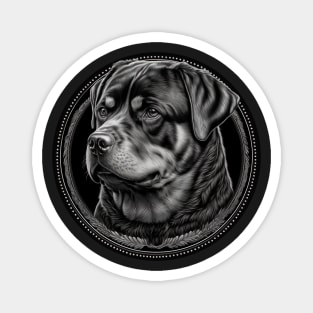 Cute Black and white Rottweiler Magnet