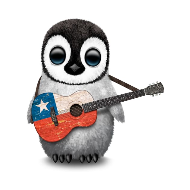 Baby Penguin Playing Chilean Flag Guitar by jeffbartels