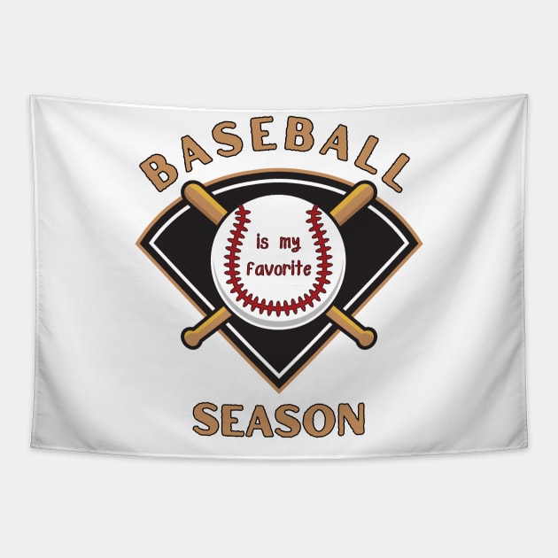 Swing Season: Baseball Bat Design Tapestry by Toonstruction