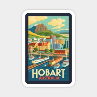 A Vintage Travel Art of Hobart - Australia Magnet