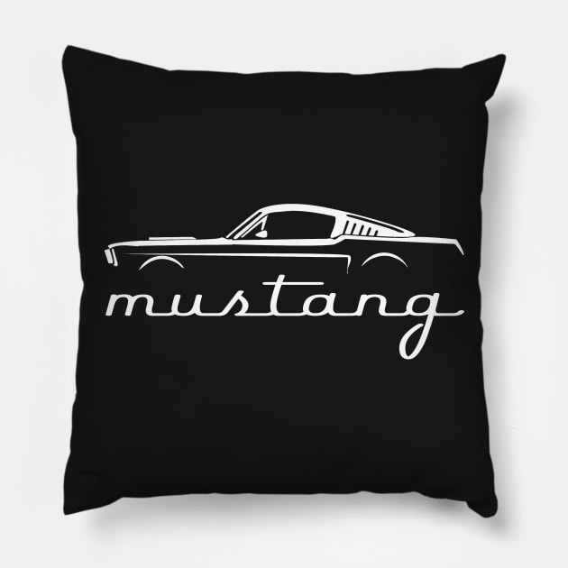 Ford Mustang Fastback Vintage Pillow by autoblastid