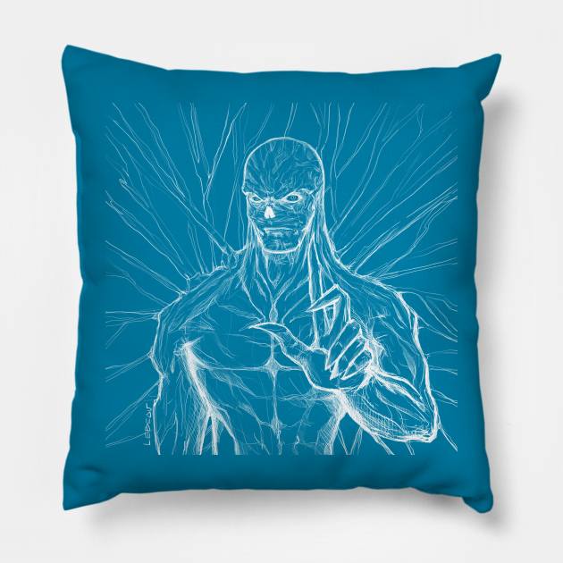 vecna the monster in upside down ecopop art the final boss Pillow by jorge_lebeau