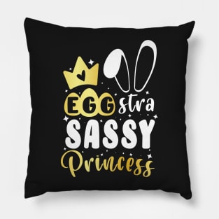 Kids Egg-stra Sassy Princess Happy Easter Cute For little Girls Pillow