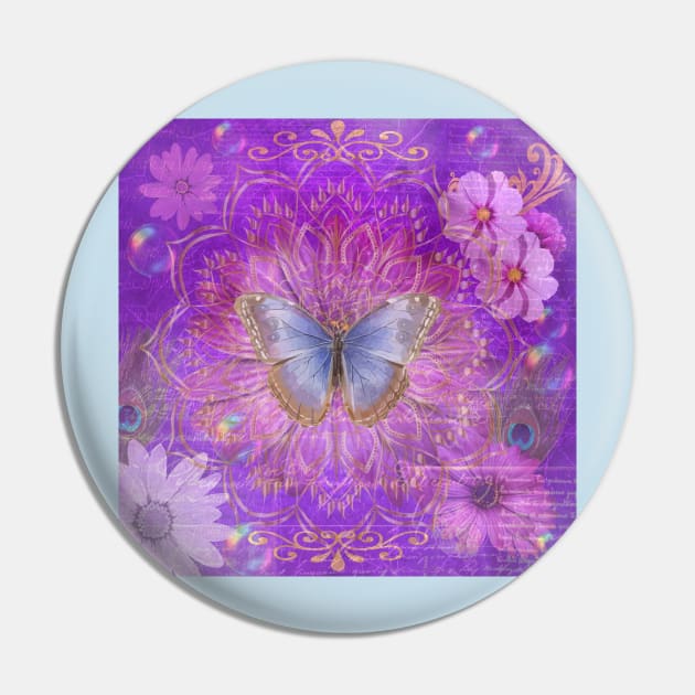 Butterfly Bubble Dream Purple Mist Pin by PurplePeacock