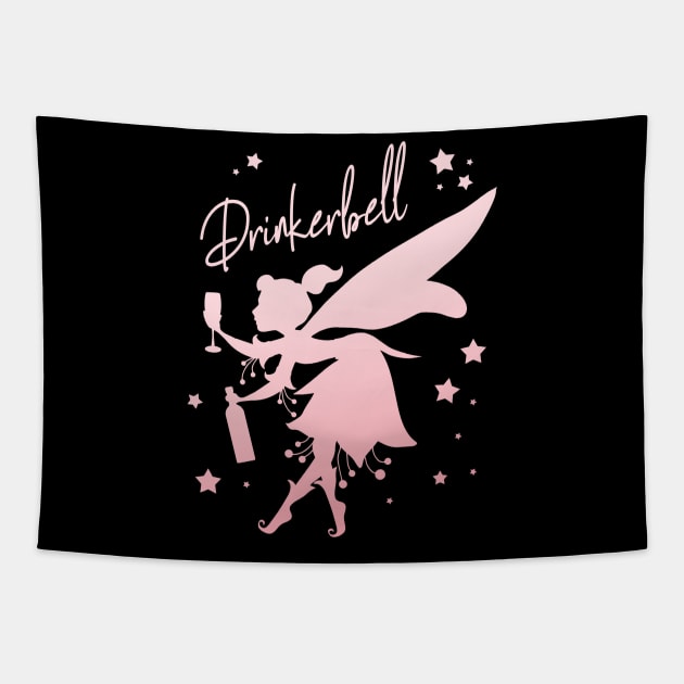 Drinkerbell Drinking Funny Fairy Women Party Tapestry by Foxxy Merch