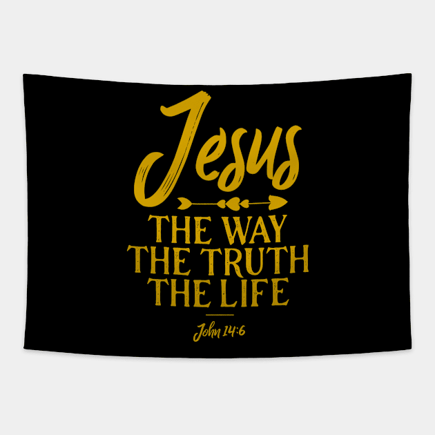 John 14 6 Jesus The Way Truth And Life Tapestry by GraceFieldPrints