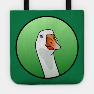 Goose Head in Green Circle Tote