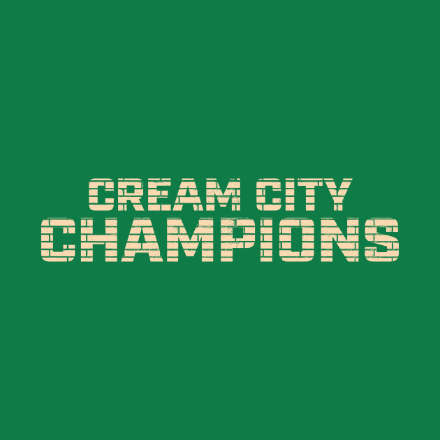 Milwaukee 'Cream City Champions' Sports Fan T-Shirt: Celebrate Your City with a Bold Cream Brick Design! by CC0hort