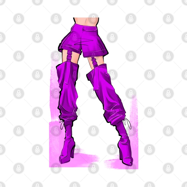 A female figure in trendy purple pants and boots by ArctiumStudio