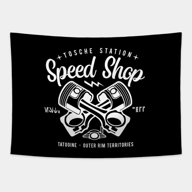 Tosche Station Speed Shop Tapestry by PopCultureShirts