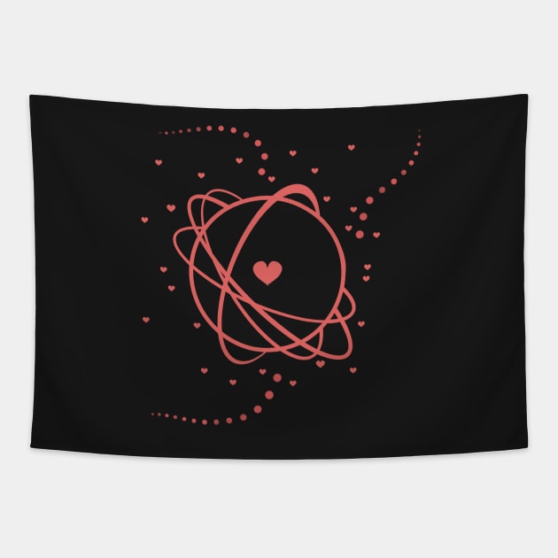 Valentine Heart Planet Tapestry by Xatutik-Art