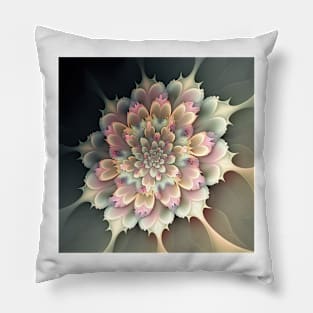 A Fractal Design in A  Flower Motif Pillow