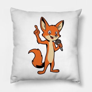 Singing vixen with microphone - fox Pillow