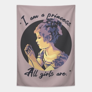 A Little Princess Portrait and  Quote Tapestry