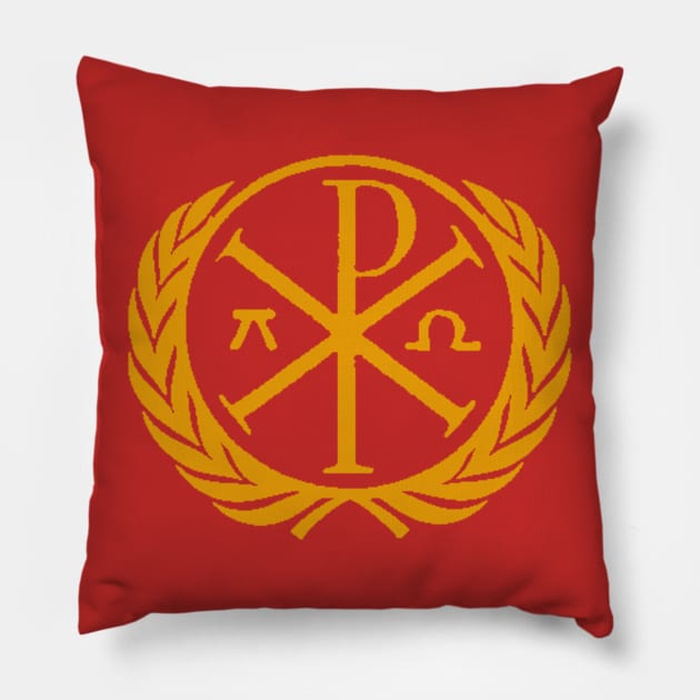 Byzantine Gold Labarum Pillow by iaredios