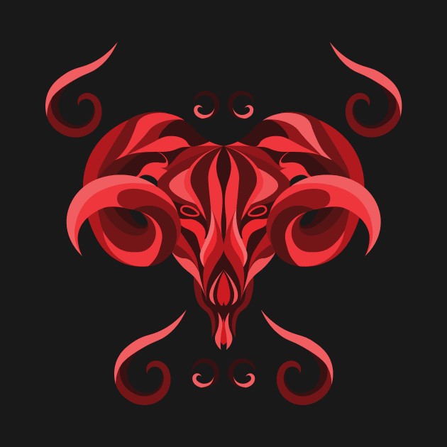 Aries Zodiac Sign - Red by TeeeeeeTime