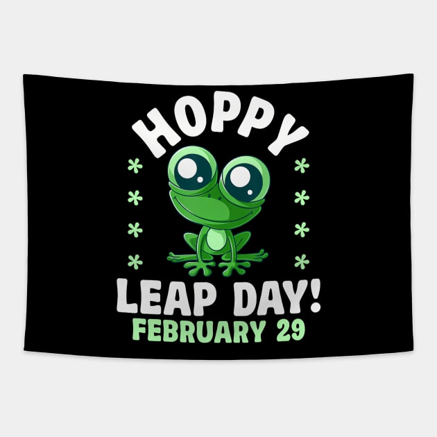 Funny Frog Hoppy Leap Day February 29 Birthday Leap Year Tapestry by Eduardo