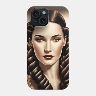 [AI Art] Classic brunette, Art Deco Style Phone Case