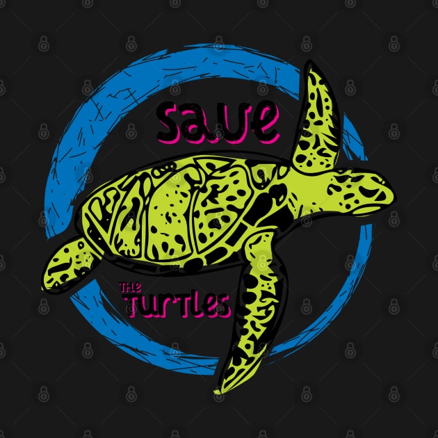 SAVE THE TURTLES! TURTLE-TASTIC ECO TURTLE LOGO MOTIF by CliffordHayes