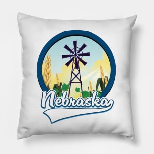 Nebraska Corn field logo Pillow