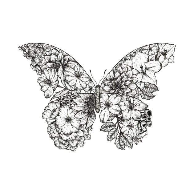 Floral Butterfly White Background by SamuelJ