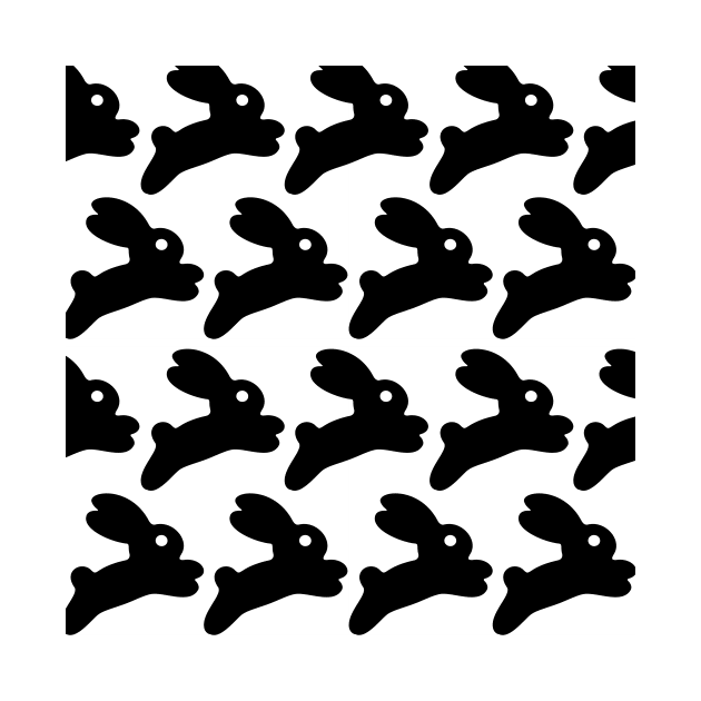 Bunny Black Pattern by XOOXOO