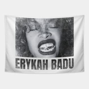 erykah badu simple urban black n white Tapestry