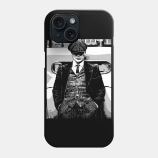 well shelved, thomas shelby leans against a car with his hands in his pants and hat pulled deep into his face as abstract art (vers. 2) Phone Case