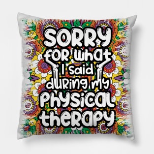 Sorry for what I said during my physical therapy, knee surgery gift, knee recovery Pillow