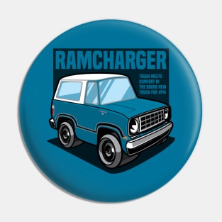 Medium Blue Ramcharger - 1974 Pin