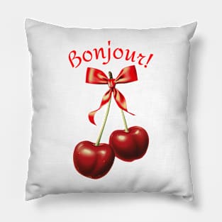 Bonjour! Coquette Aesthetic Pillow