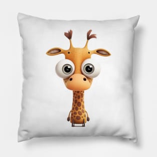 Giraffe Cute Adorable Humorous Illustration Pillow