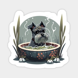 Schnauzer Noodle Hot Tub - Schnauzer Series Magnet