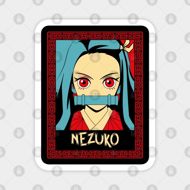 Demon Slayer Nezuko Cute and Fierce Magnet by Otaku Vibes