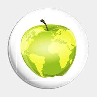 apple with geographic contours Pin