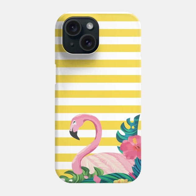 yellow flamingo design Phone Case by kaly's corner