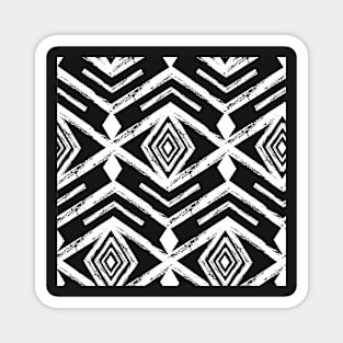 Black and White Tribal Pattern Magnet