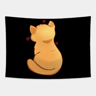 Kawaii Angry Cat from the backside, Cat Lover Tapestry