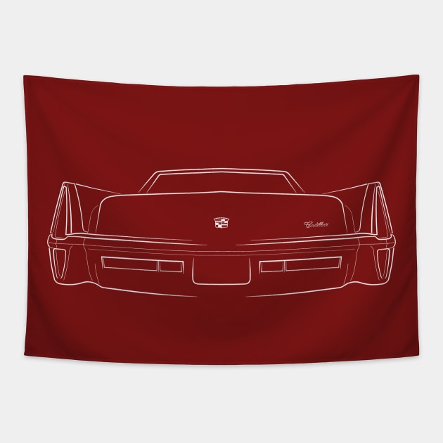 1970 Cadillac - rear stencil, white Tapestry by mal_photography