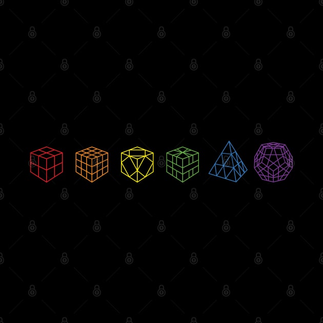 Rainbow Cube Lineup - Rubik's Cube Inspired Design for people who know How to Solve a Rubik's Cube by Cool Cube Merch