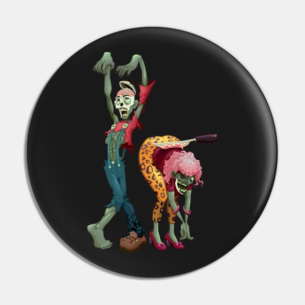 Zombie Couple Pin by ddraw