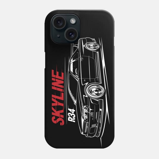 Skyline R34 Phone Case by JDMAPEX