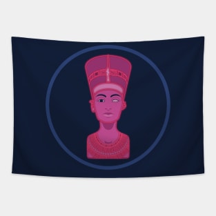 Nefertiti queen of blue neon Tapestry