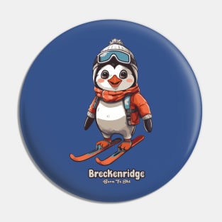 Cute Penguin Skiing Breckenridge Pin