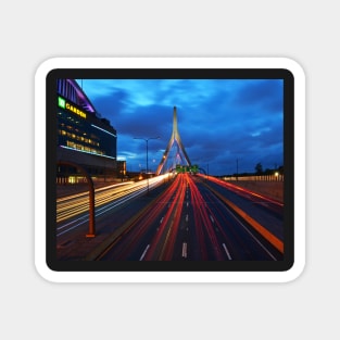 Zakim Bridge Car Trails Boston MA Magnet