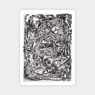 Mind Cascade Ink Drawing Magnet