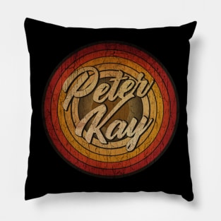 arjunthemaniac, circle retro faded Peter Kay Pillow