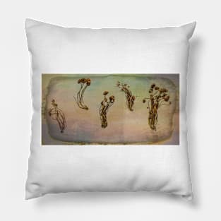 Black Popular Mushrooms Pillow